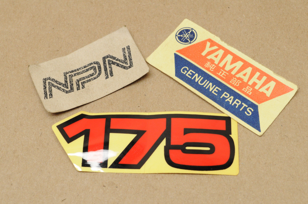 NOS Yamaha 1979 MX175 Frame Side Cover Emblem Decal #6 3M2-21786-00