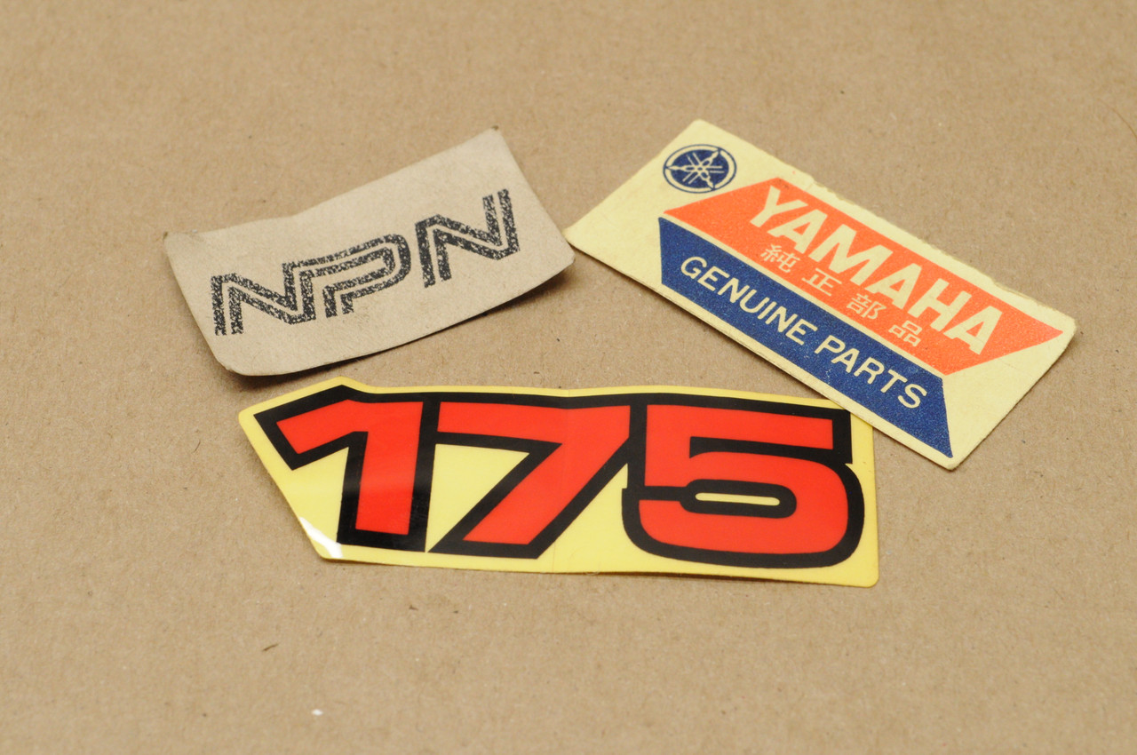 NOS Yamaha 1979 MX175 Frame Side Cover Emblem Decal #6 3M2-21786-00
