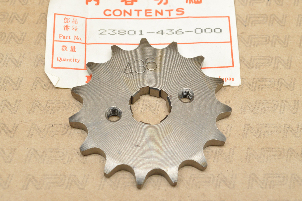 NOS Honda 1979-85 XL100 S Front Drive Chain Sprocket 15T 23801-436-000