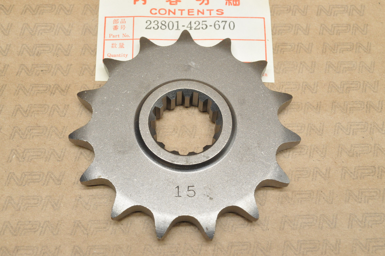 NOS Honda 1979 CB750 F CB750K CB750L Chain Drive Sprocket 15T 23801-425-670