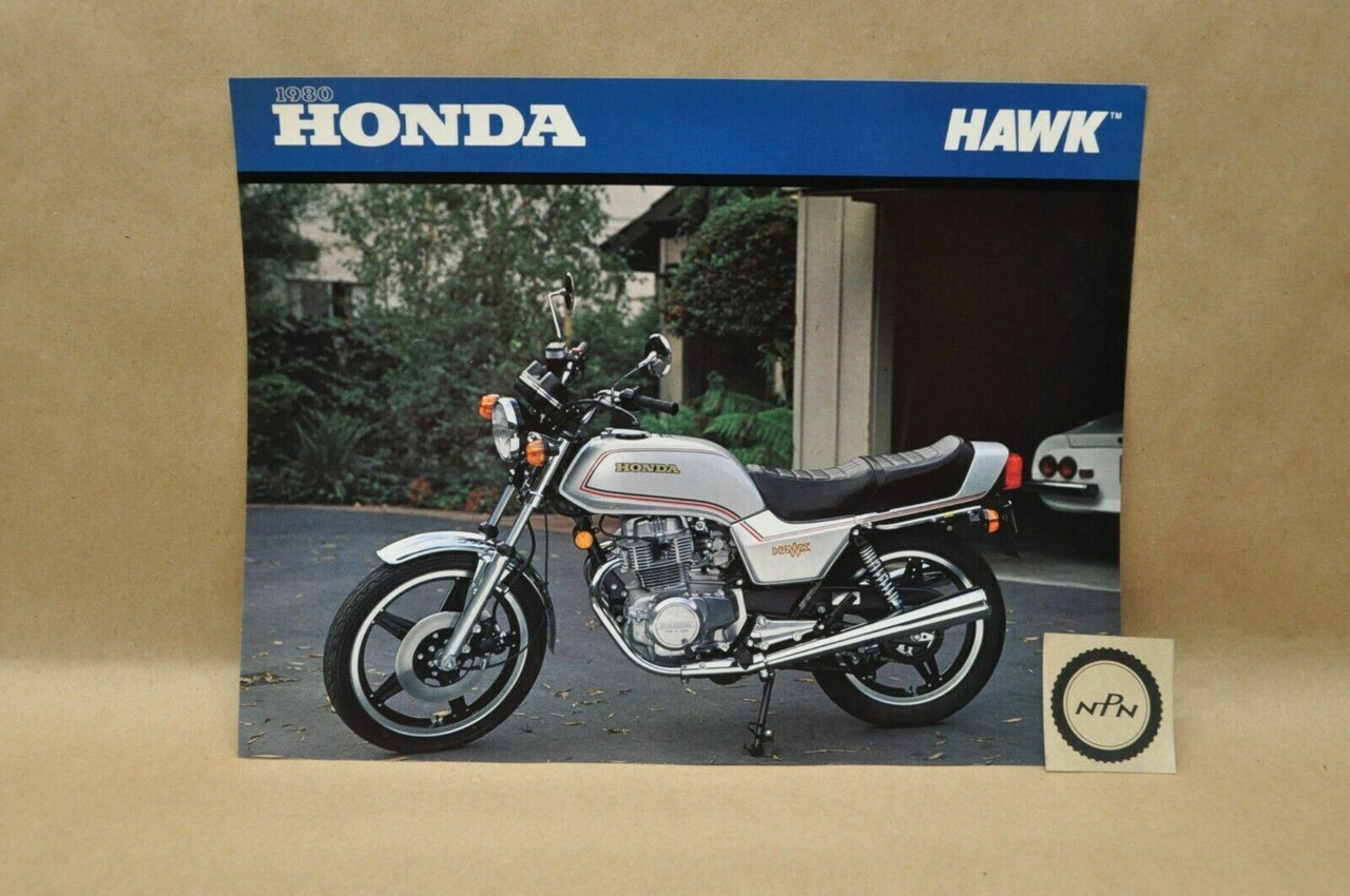  Vintage NOS 1980 Honda CB400 T Hawk Brochure Spec Sheet Flyer