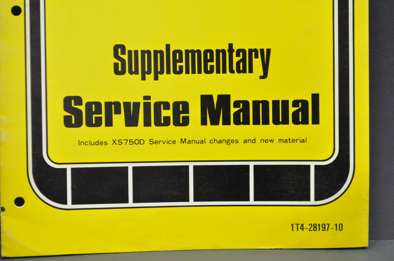 Vintage 1977 Yamaha XS750 2D Shop Service SUPPLEMENT Manual 