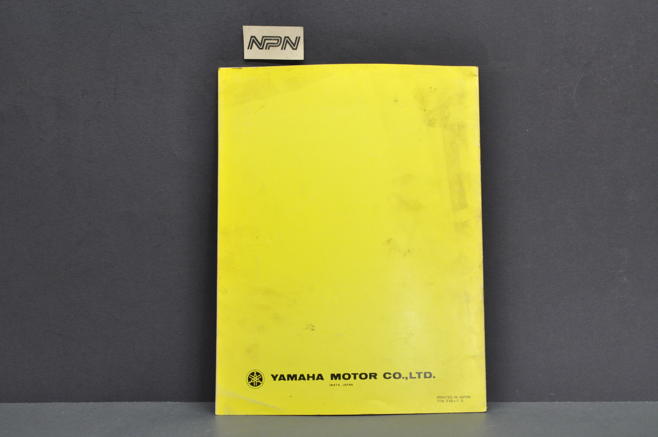 Vintage 1978 Yamaha XT500 E Shop Service SUPPLEMENT Manual 1st Ed.
