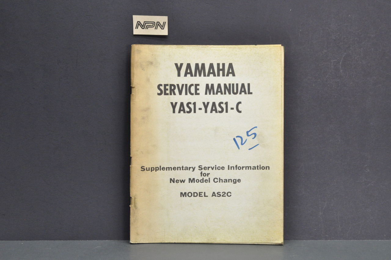 Vintage 1968 Yamaha YAS1 YAS1 C Shop Service Manual & YAS2 C SUPPLEMENT