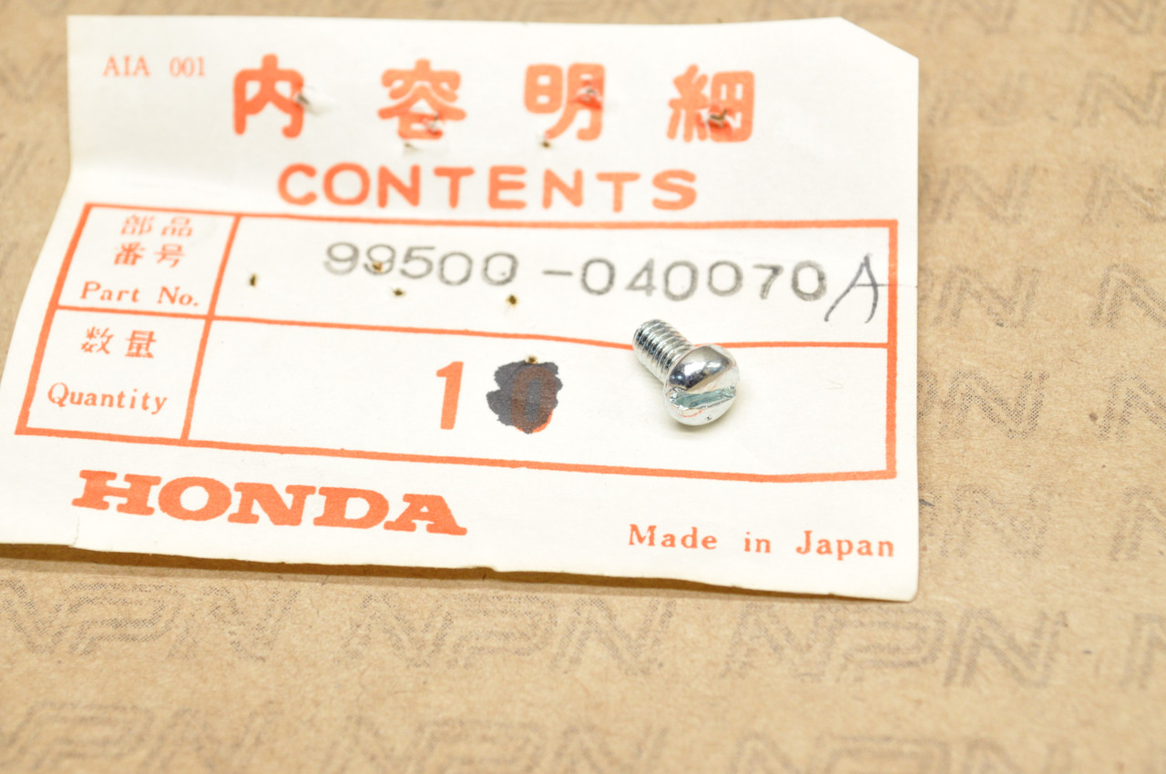 NOS Honda CB100 CL100 SL100 SL125 ST90 TL250 XL100 XL350 Screw 99500-04007-0A
