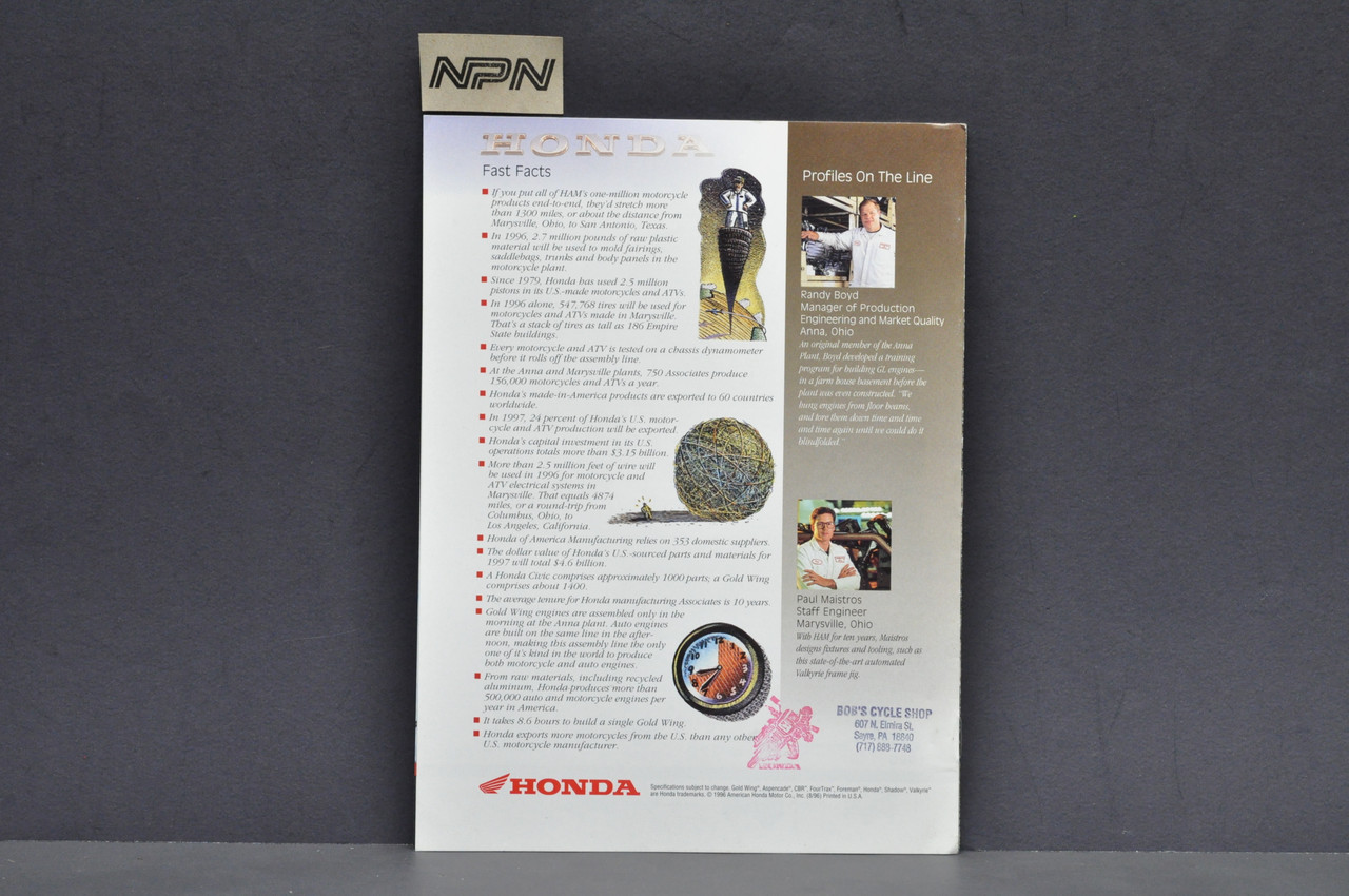 Vintage NOS 1996 Honda Makes a Million Motorcycle Brochure One Millionth Model