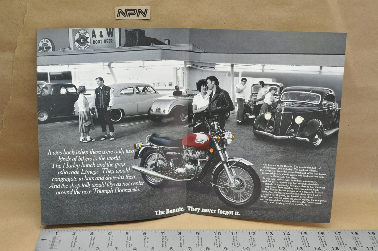 Vintage NOS 1976 Triumph T140 Bonneville 750 Sales Brochure 