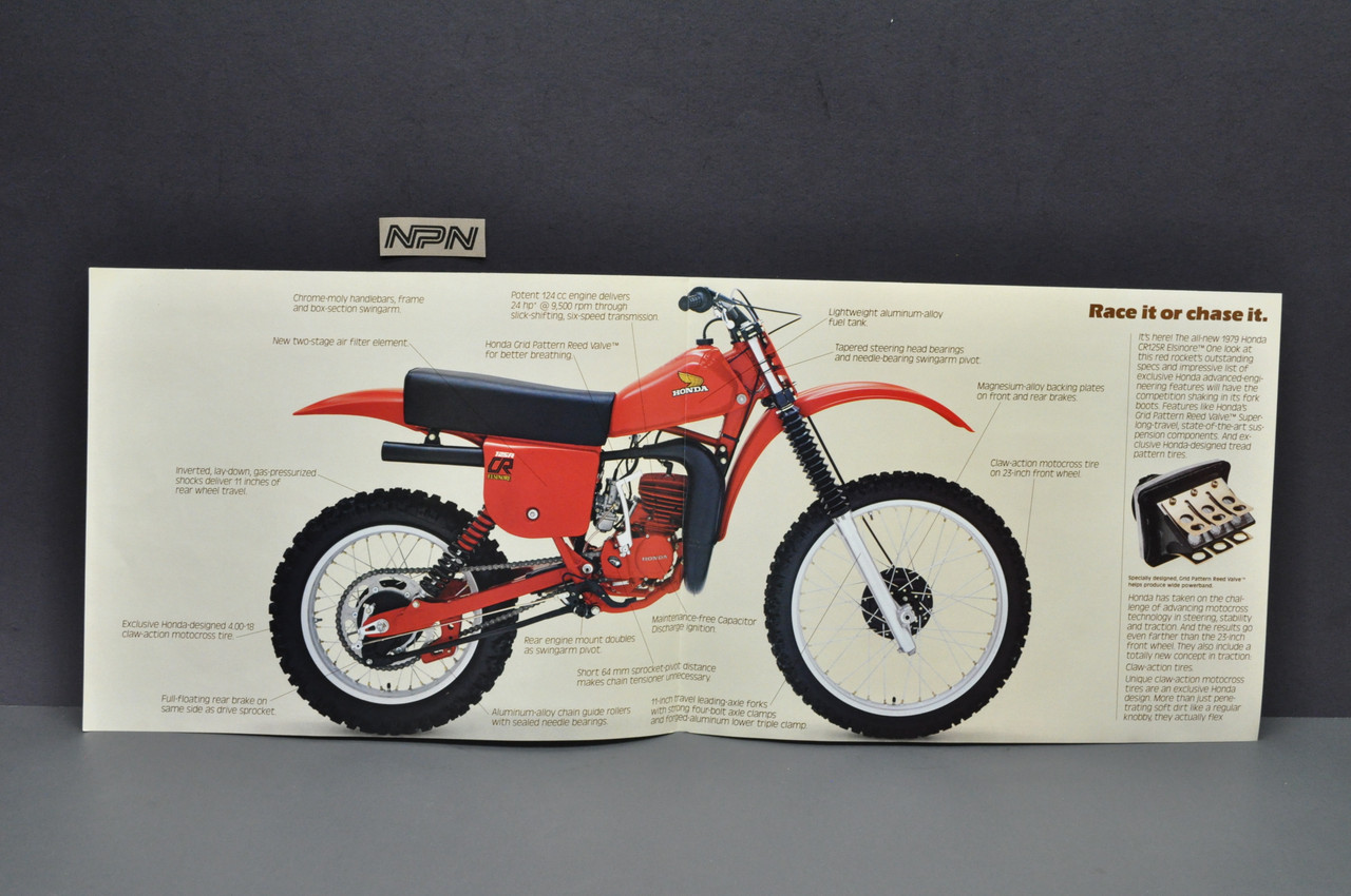 Vintage NOS 1979 Honda CR125 R Elsinore Motorcycle Brochure