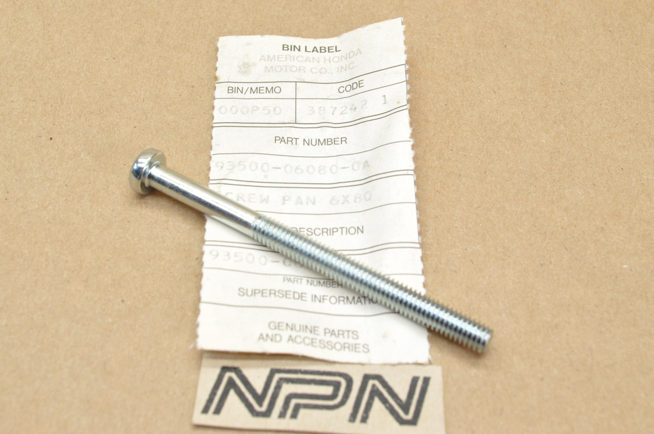 NOS Honda CB500 CB750 CR125 GL1000 MR175 XL100 XL75 XR75 Screw 93500-06080-0A