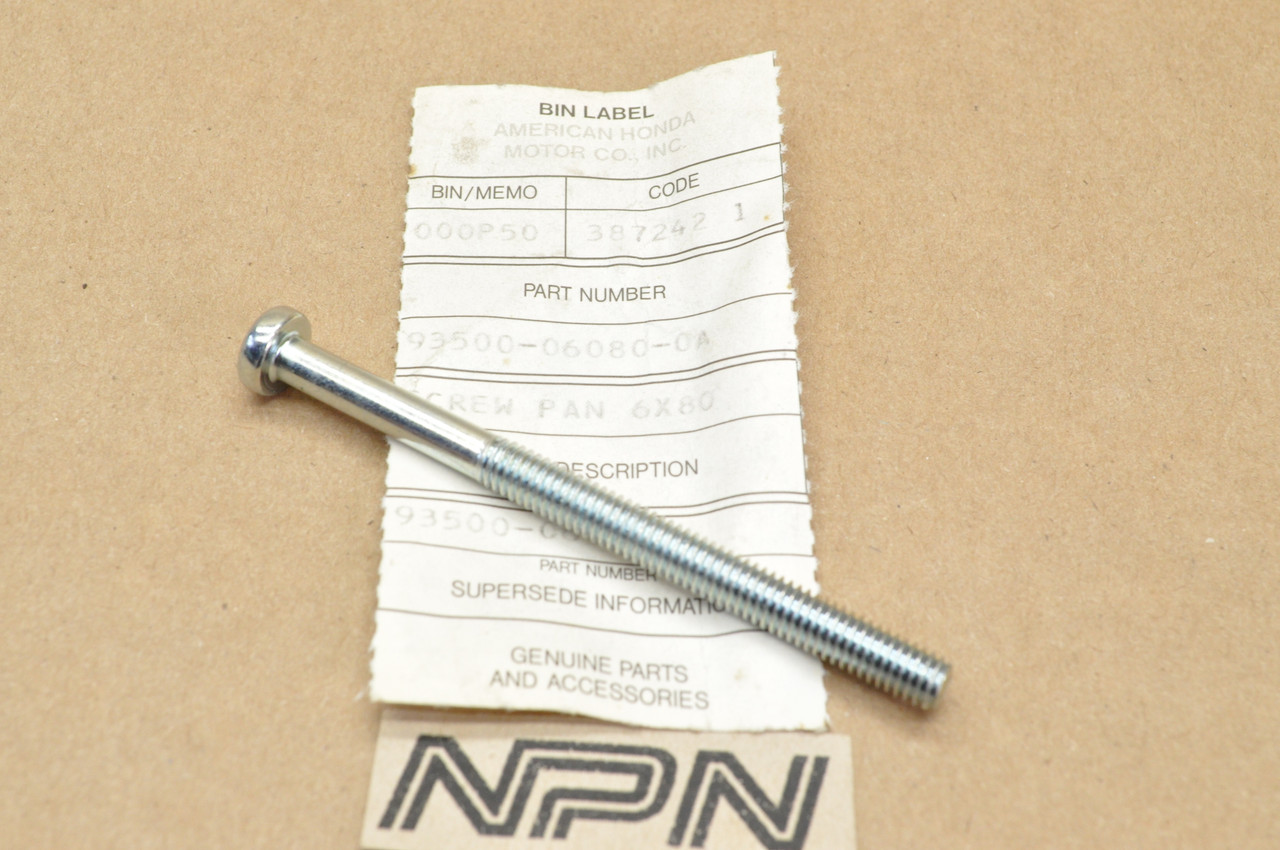 NOS Honda CB500 CB750 CR125 GL1000 MR175 XL100 XL75 XR75 Screw 93500-06080-0A