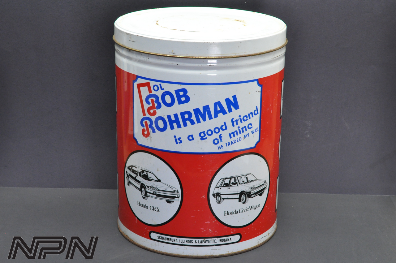 Vtg Bob Rohrman Honda Dealership 12.5" Tin Can Honda CRX Civic Accord Prelude