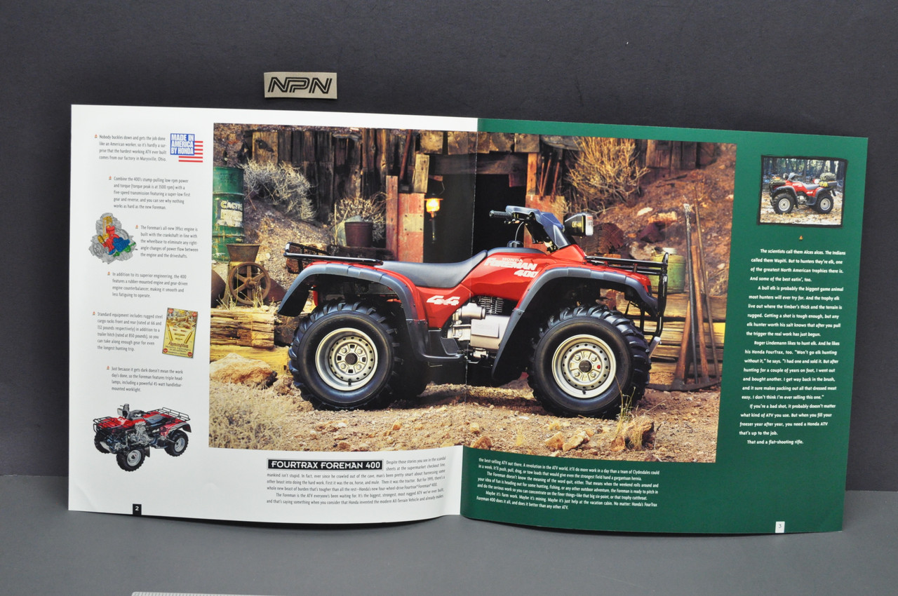 Vintage NOS 1995 Honda TRX400 FW FourTrax Foreman 400 ATV Brochure