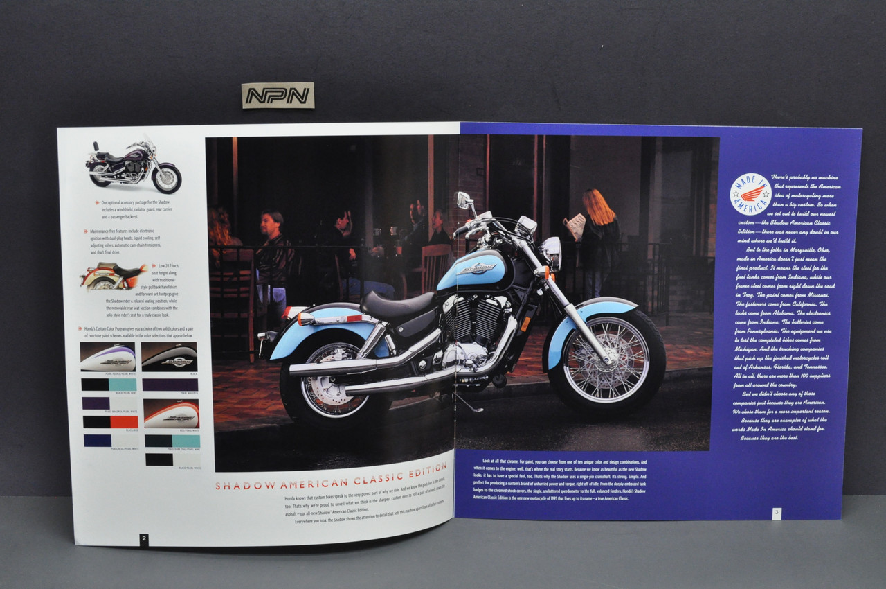 Vintage NOS 1995 Honda VF600 VF750 VT1100 Shadow Magna Motorcycle Brochure