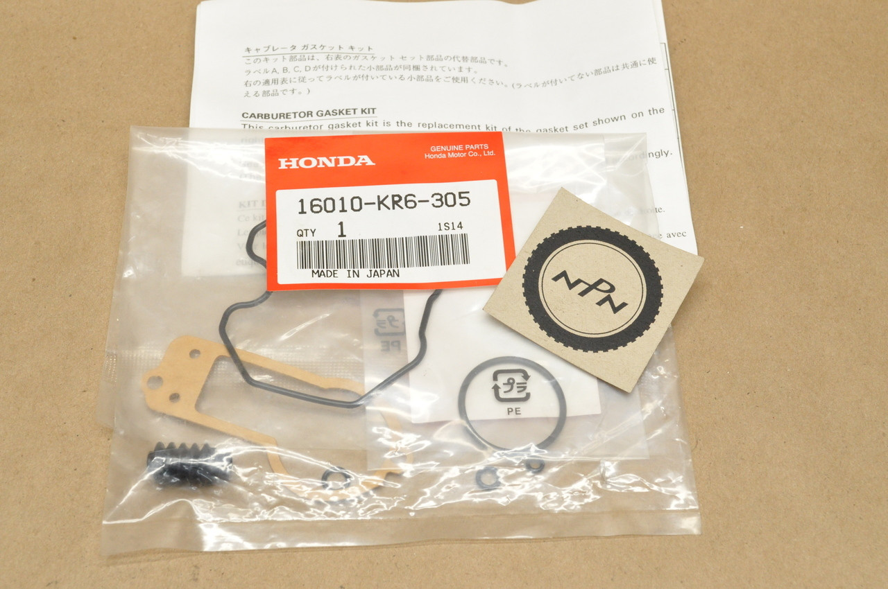 NOS Honda 1991-96 XR250 L Carburetor Gasket O-Ring Set 16010-KR6