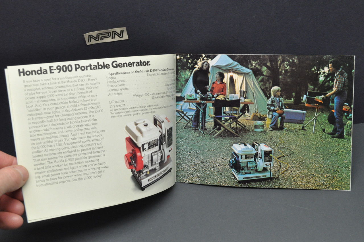 Vtg NOS 1974 Honda EM400 E900 E1500 E2500 EM5000 Generator B75 K1 Brochure 