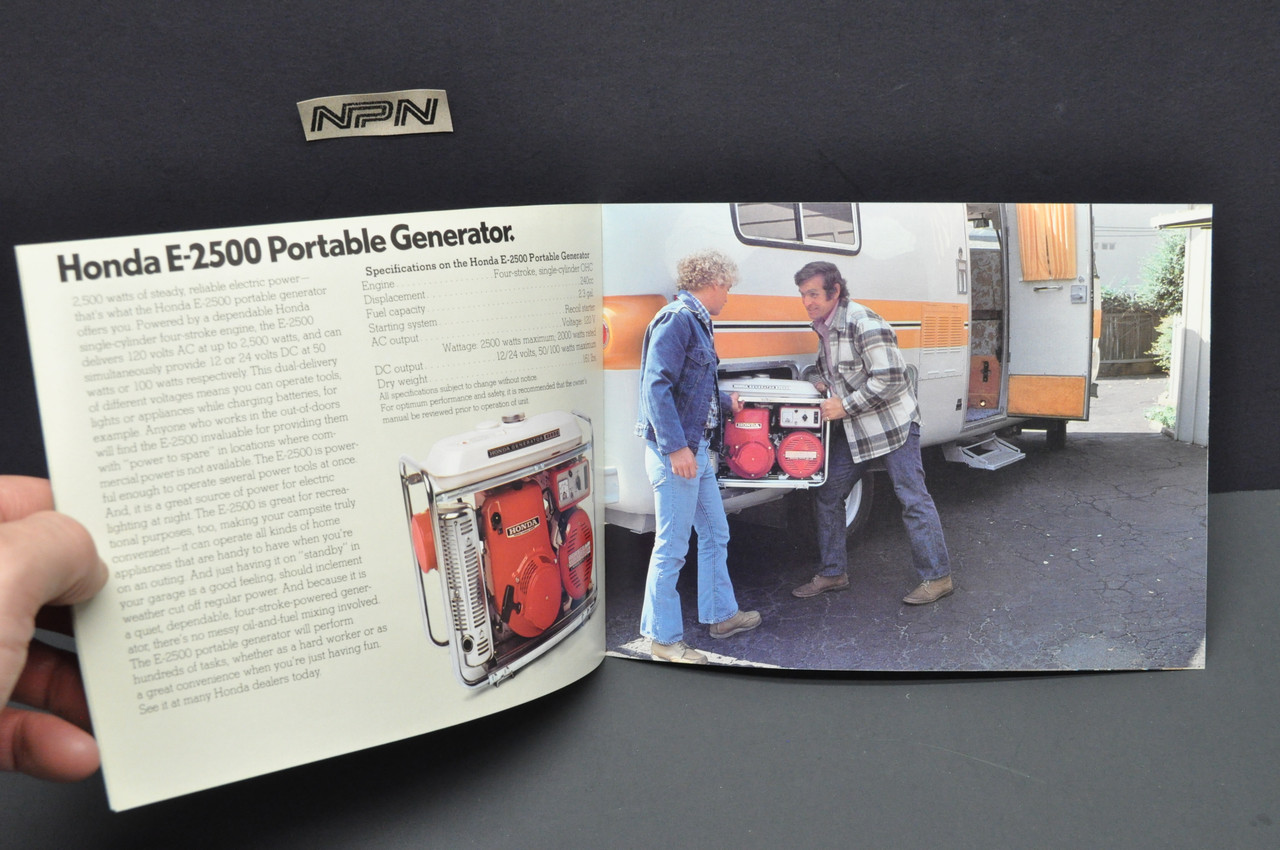 Vtg NOS 1974 Honda EM400 E900 E1500 E2500 EM5000 Generator B75 K1 Brochure 