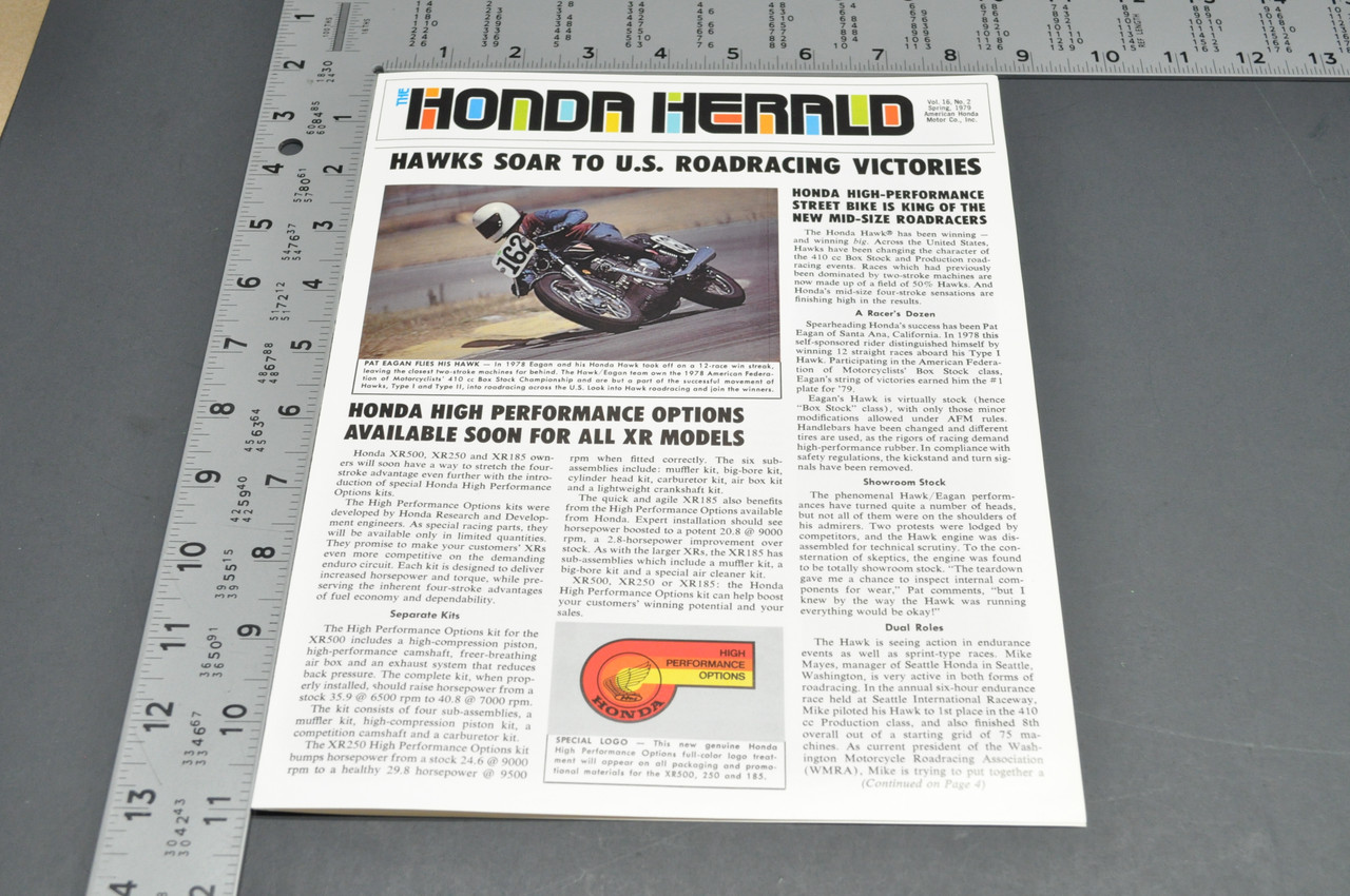 Vintage NOS 1979 Honda Herald Dealership Newsletter Brochure Honda Hawk