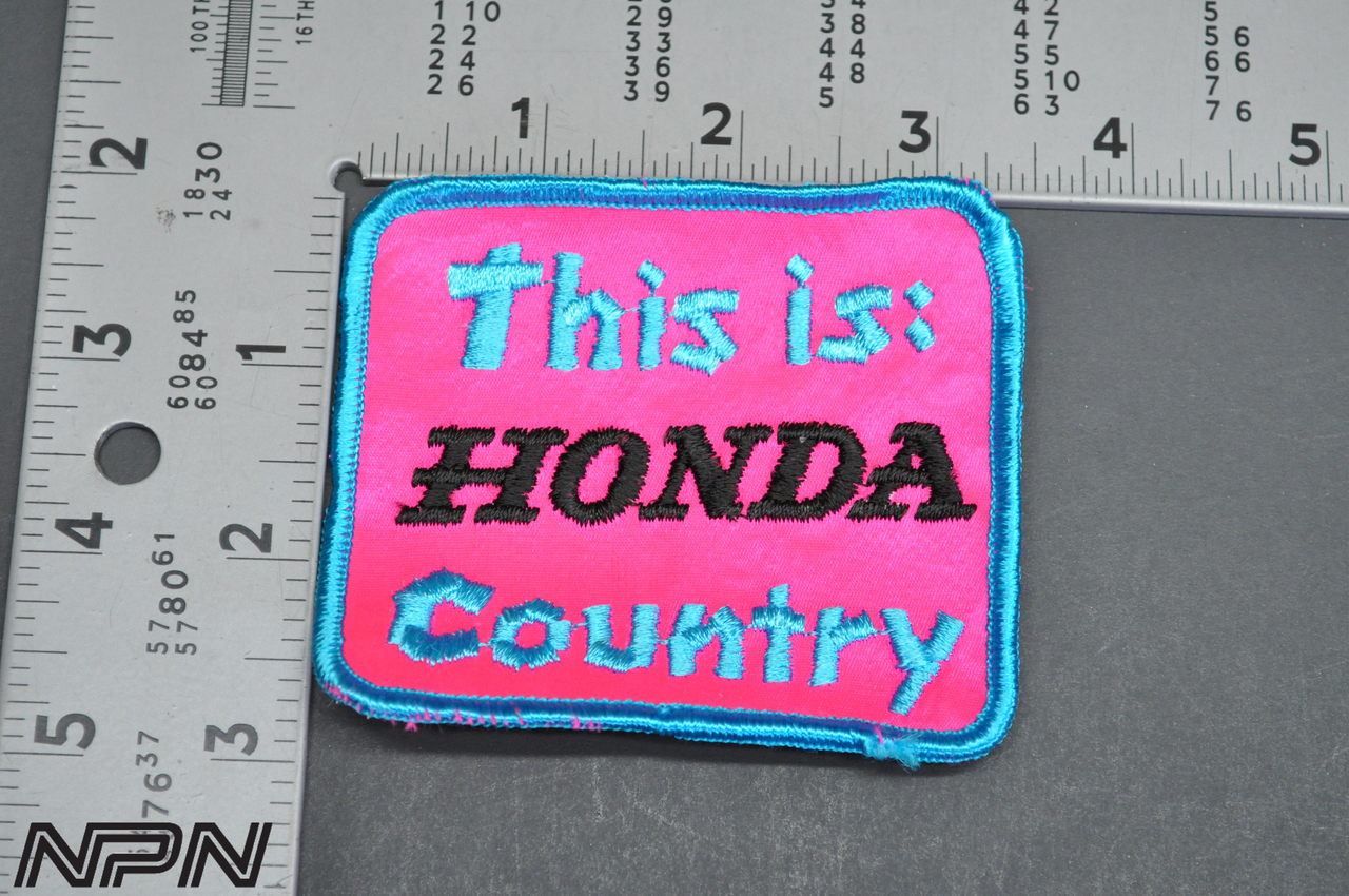 Vintage NOS This Is Honda Country Embroidered Sew On Patch Blue Pink