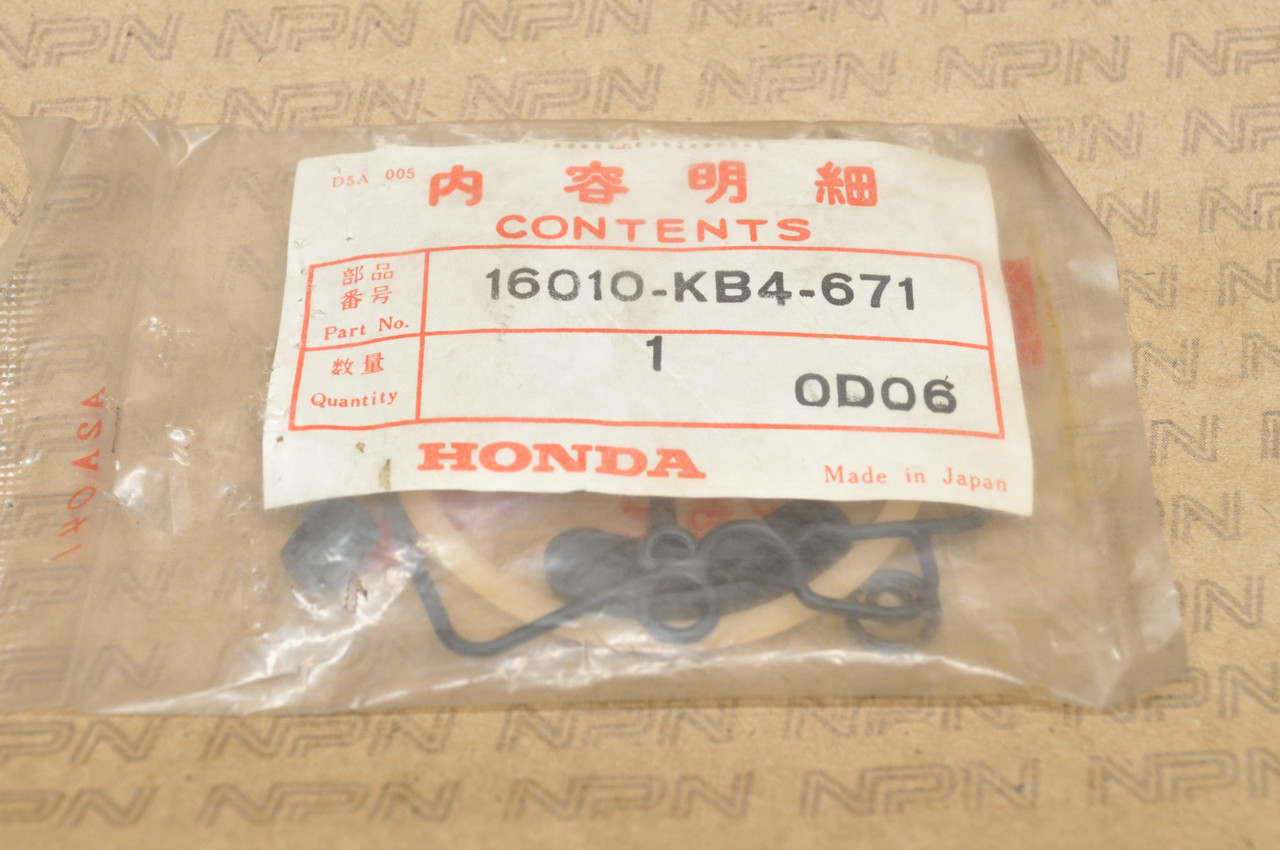 NOS Honda 1982 CM250 C Custom Carburetor Gasket O-Ring Kit 16010-KB4-671