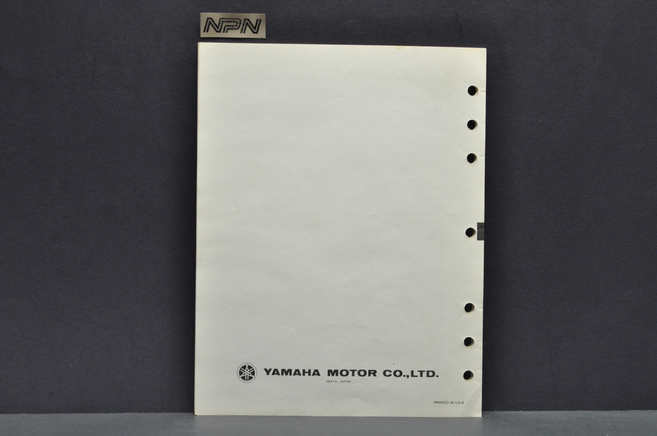 Vintage 1981 Yamaha XJ550 RH Motorcycle Assembly Manual - NOS