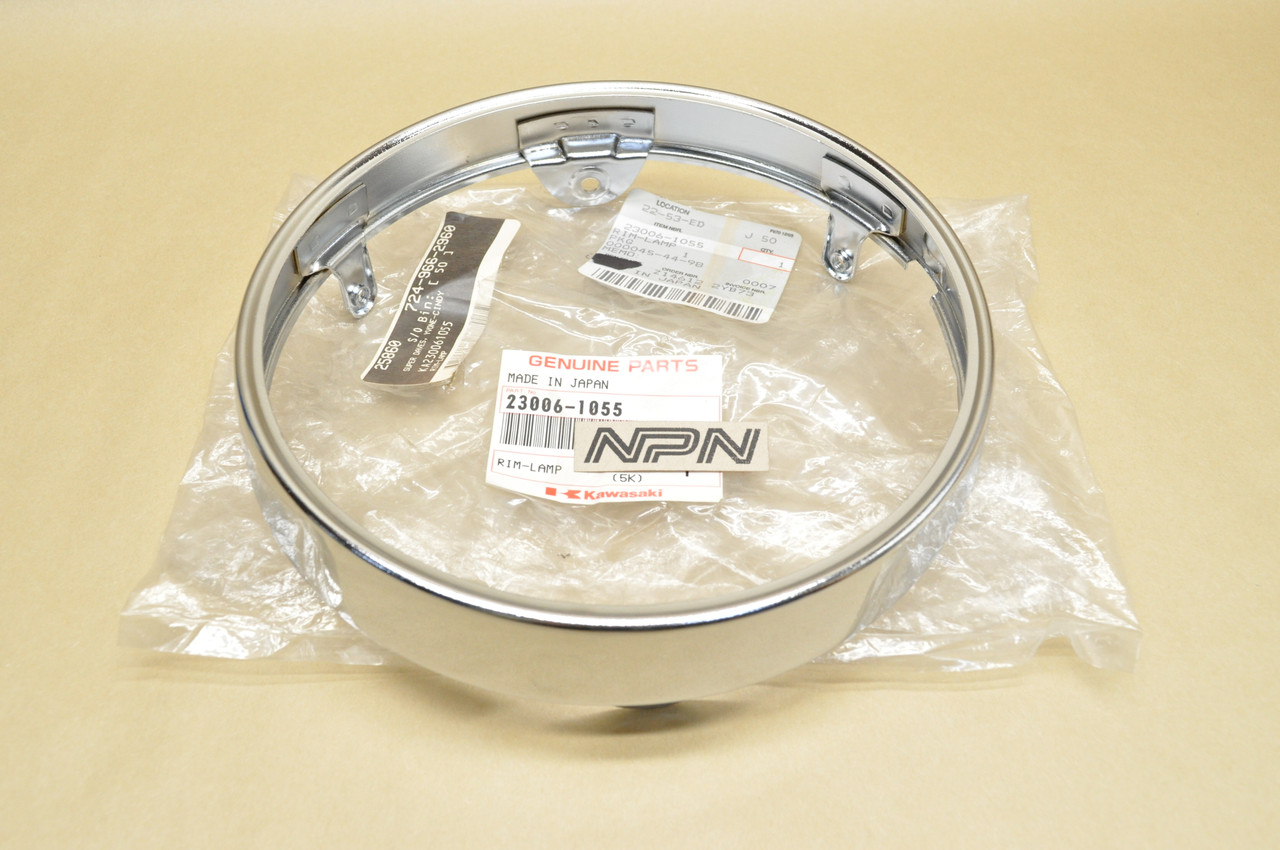 NOS Kawasaki EL250 EN450 VN750 ZN1100 ZN700 Head Light Rim Bezel 23006-1055