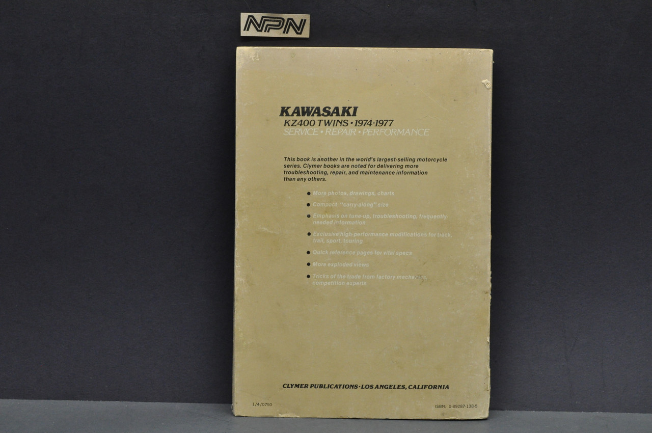 Vintage 1974-77 Kawasaki KZ400 Twins Clymer Motorcycle Shop Service Manual