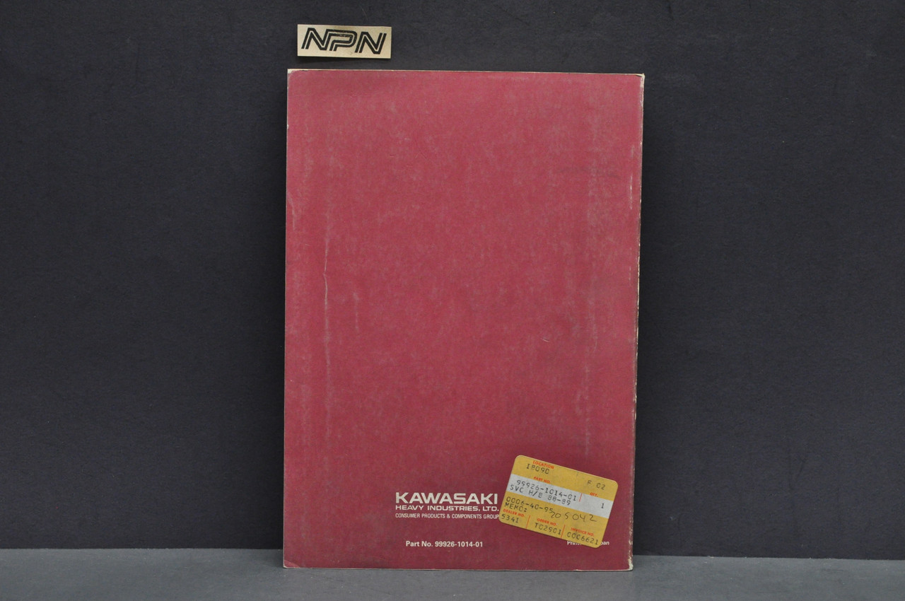 Vintage 1988-89 Kawasaki Motorcycle Shop Service Spec Manual 99926-1014-01