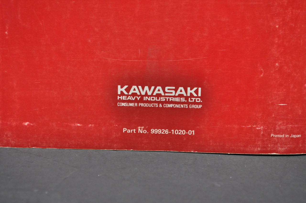 Vintage 1991-92 Kawasaki Motorcycle Shop Service Spec Manual 99926-1020-01