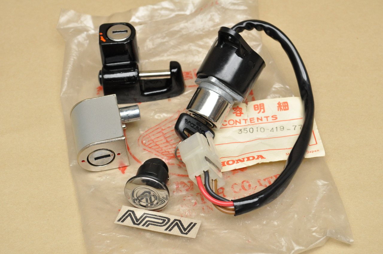 NOS Honda 1979 CM185 Ignition Key Switch Helmet Steering Cap Lock 35010-419-770