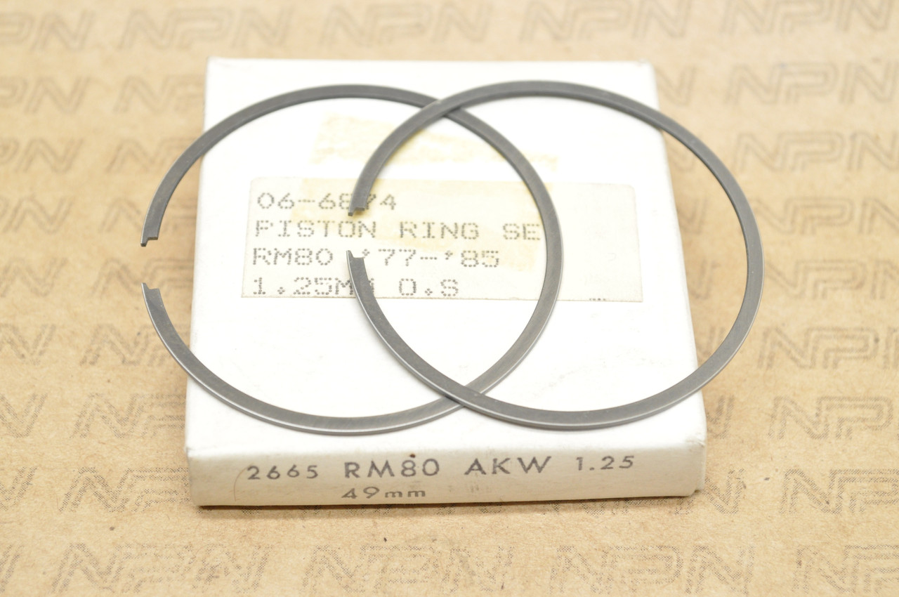 NOS Suzuki 1977-85 RM80 Rocky Big Bore 1.25 Oversize Piston Ring Set 12140-46000-125