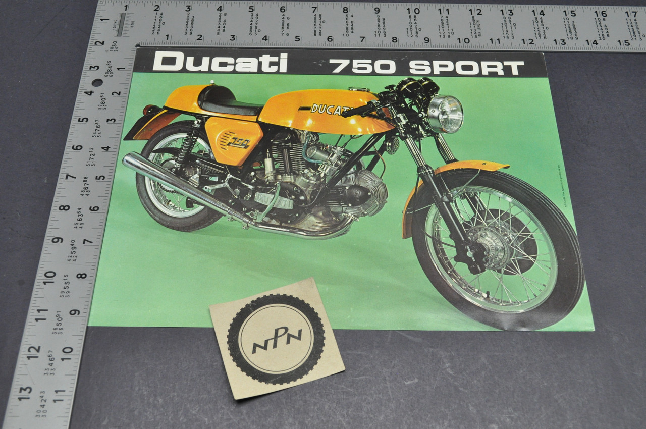Vintage NOS 1973 Ducati 750 Sport Motorcycle Dealer Sales Spec Brochure 