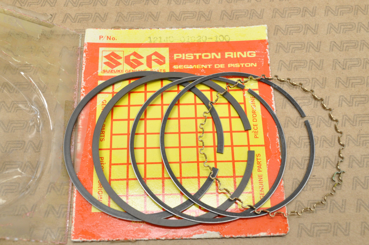 NOS Suzuki 1993 GS500 1.00 Oversize Piston Ring Set for 1 Piston 12140-01D20-100