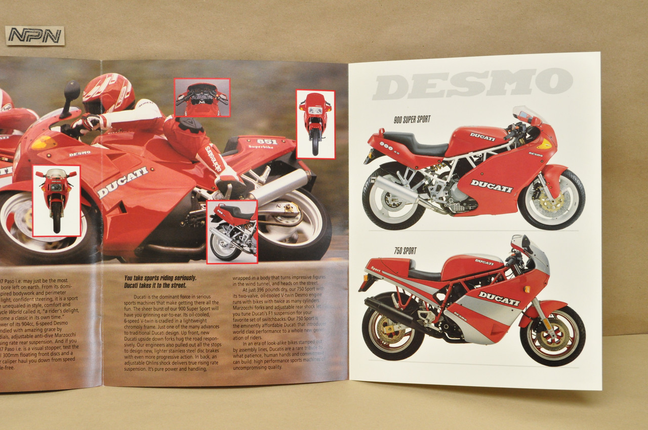 1991 Ducati 851 Sport 907 ie Paso 900 Super Sport 750 Sport Motorcycle Brochure