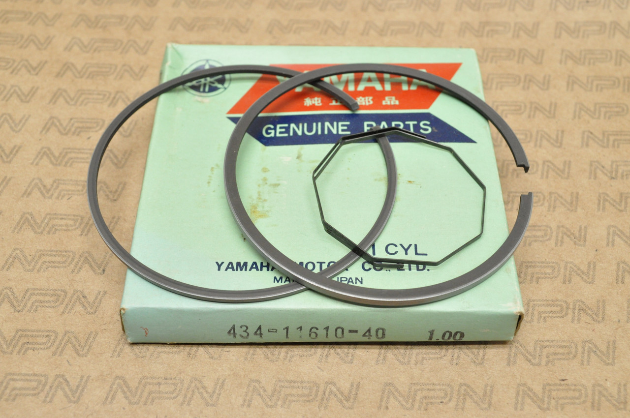 NOS Yamaha 1974-77 TY250 1.00 Oversize Piston Ring Set for 1 Piston 434-11610-40