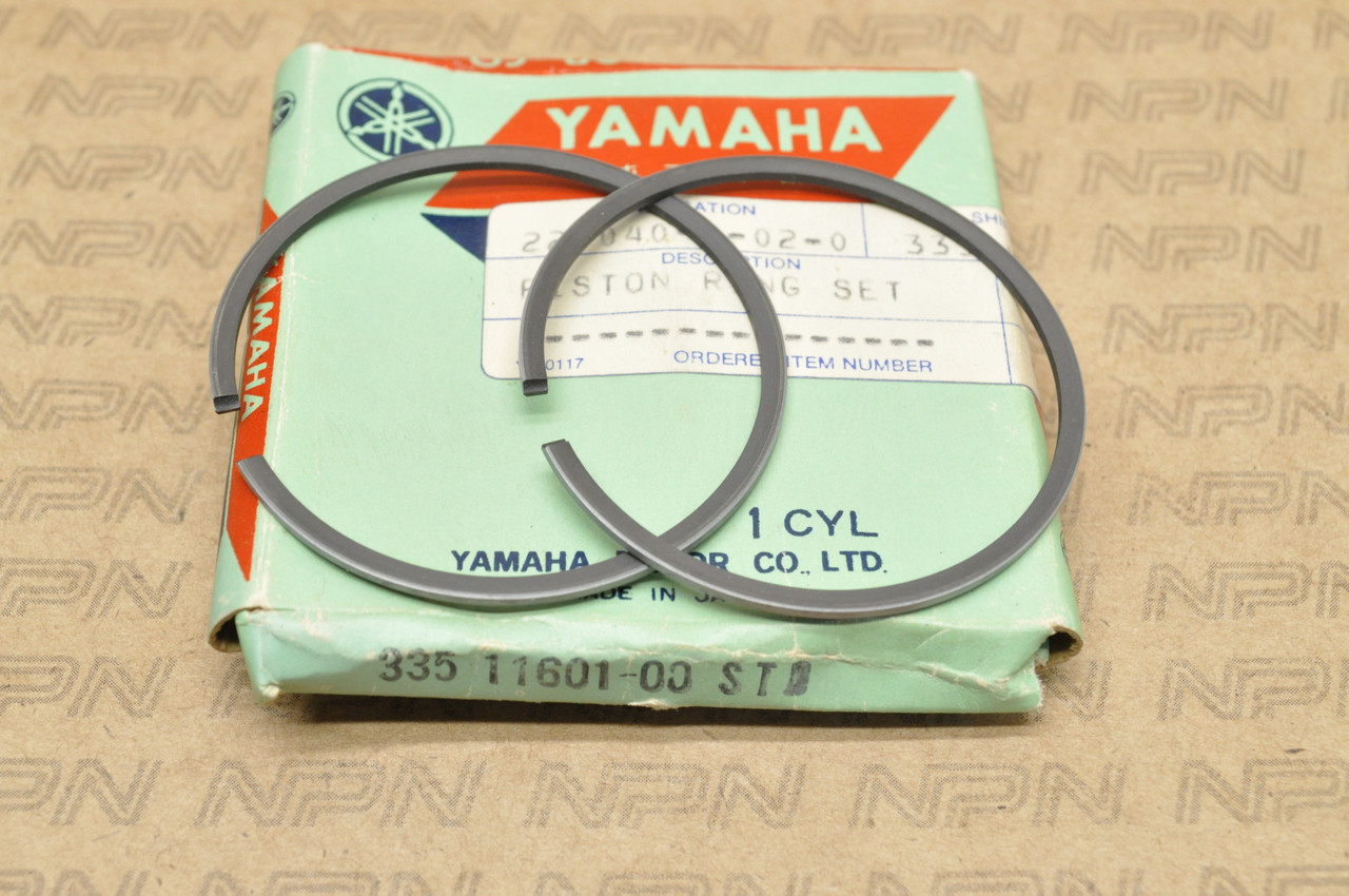 NOS Yamaha 1975-76 RS100 Standard Size Piston Ring Set for 1 Piston 335-11601-00