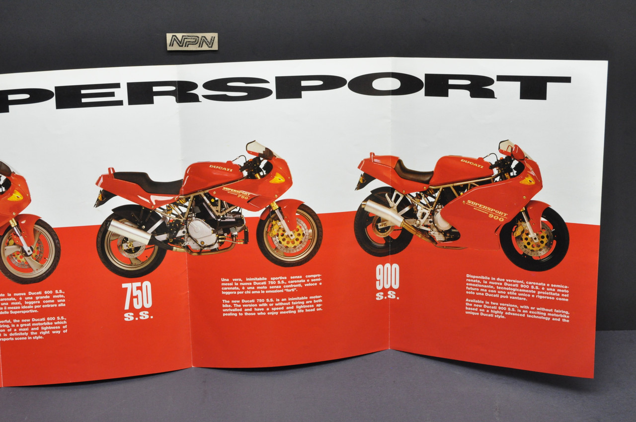 Vintage 1993 Ducati 900 Super Light 900 SS 750 SS 600 SS Super Sport Brochure 