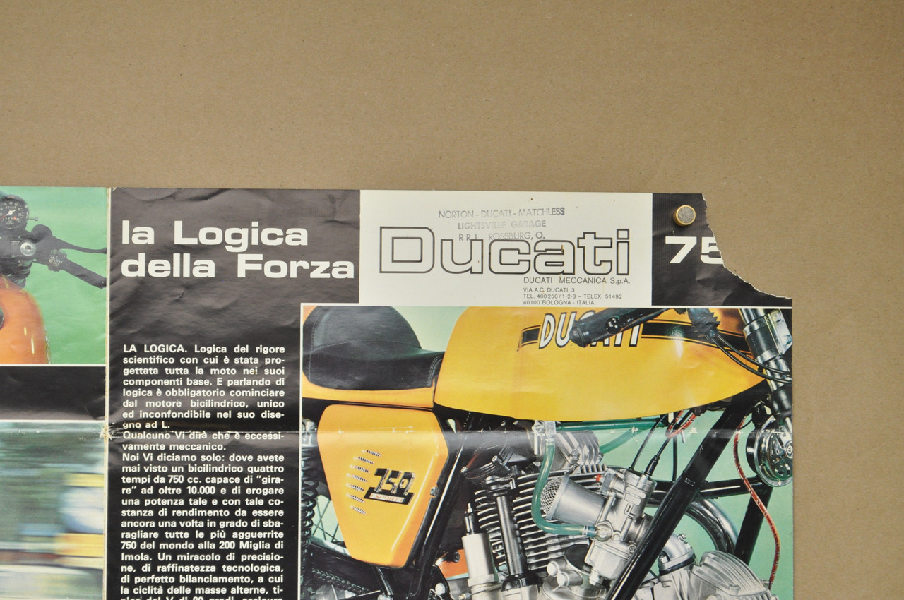 Vintage Ducati 750 GT 750 Sport 750 SS Super Sport Desmo Brochure Poster