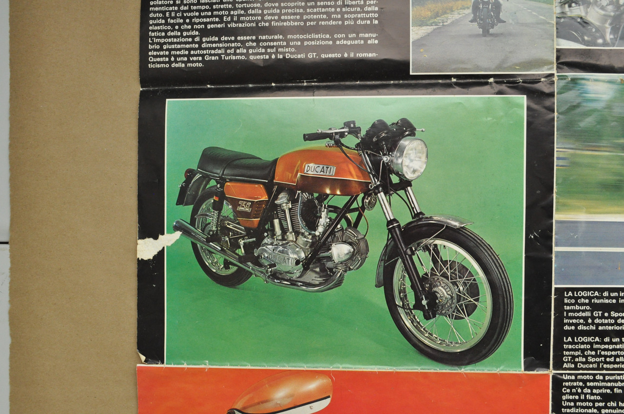 Vintage Ducati 750 GT 750 Sport 750 SS Super Sport Desmo Brochure Poster