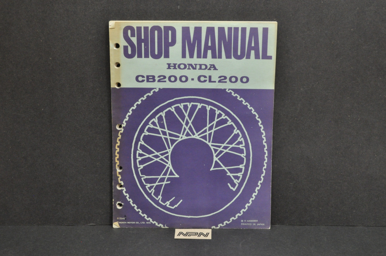 Vintage Honda 1973 CB200 CL200 Shop Service Manual