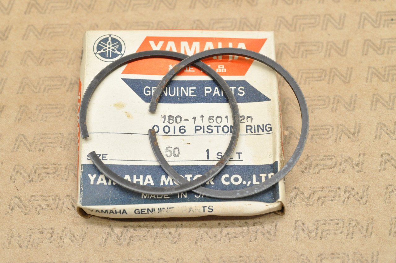 NOS Yamaha 1968-69 YG5 .50 Oversize Piston Ring Set for 1 Piston 180-11601-20