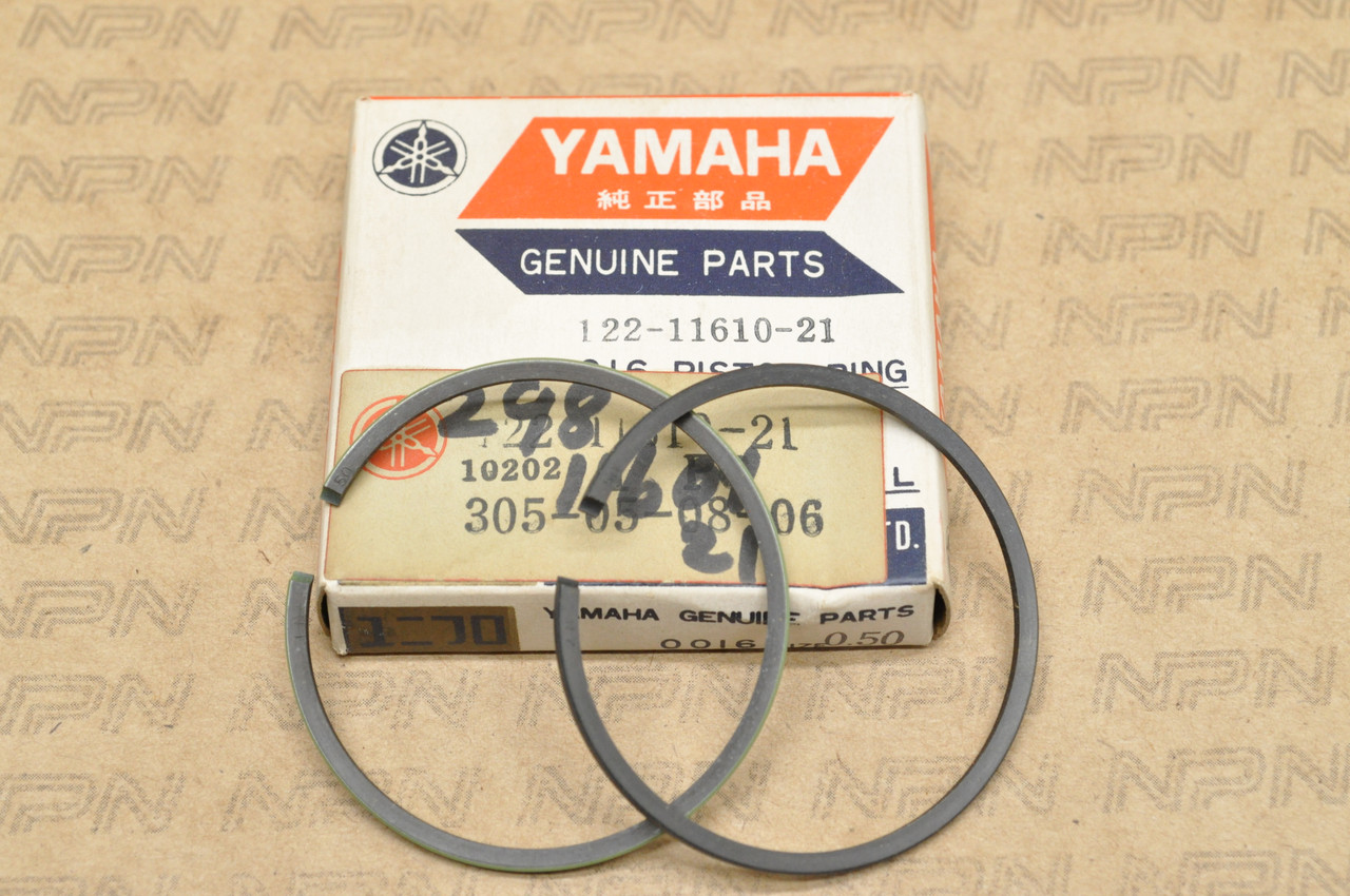 NOS Yamaha YGS1 .50 Oversize Piston Ring Set for 1 Piston= 2 Rings 122-11610-21