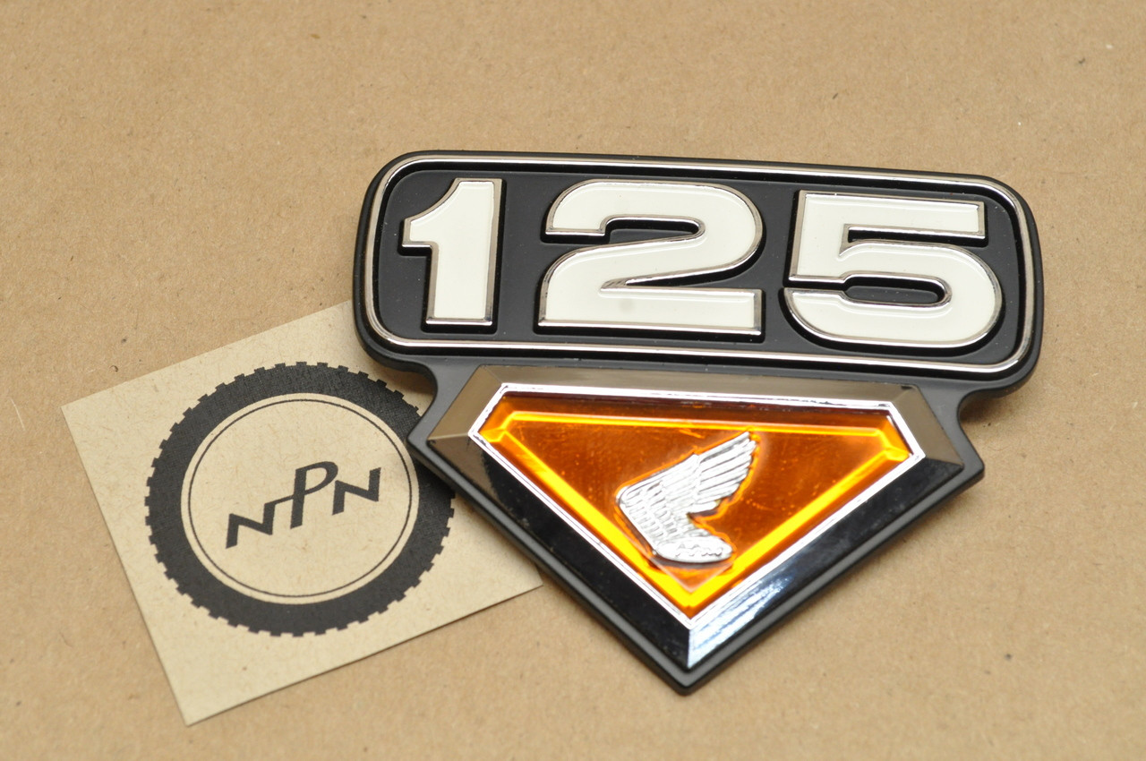 NOS Honda CB125 S CL125 S Left Side Cover Badge Emblem 87125-359