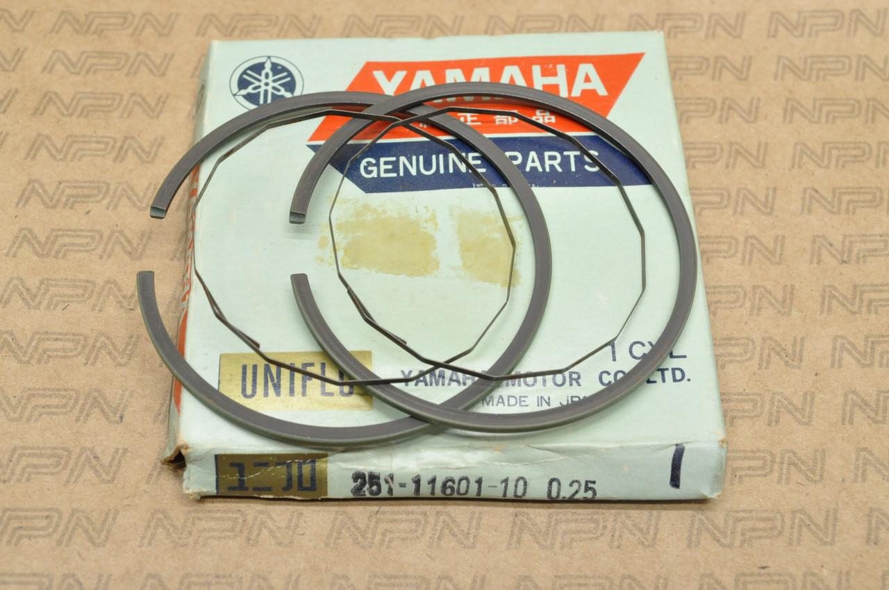 NOS Yamaha 1969-71 CT1 .25 Oversize Piston Ring Set for 1 Piston 251-11601-10