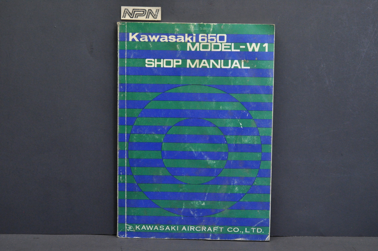 Vintage 1966 Kawasaki 650 Model W1 Motorcycle Shop Service Manual