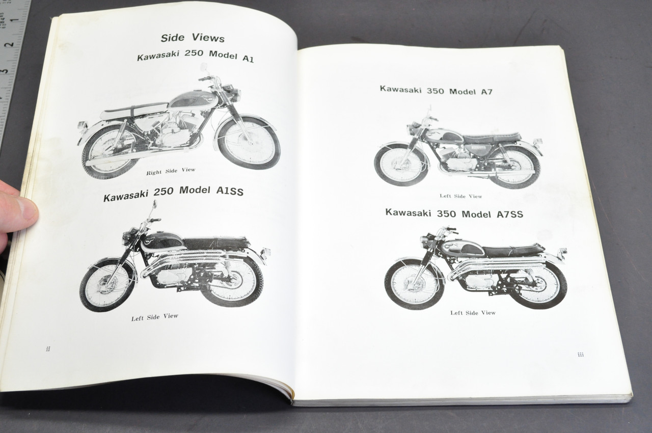 Vintage 1968 Kawasaki 250 A1 SS 350 A7 SS Motorcycle Shop Service Manual 