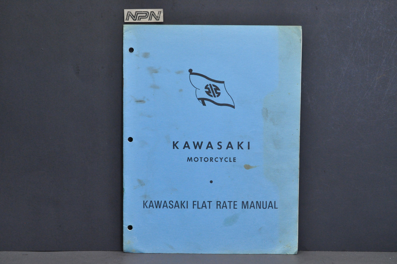 Vtg Kawasaki Motorcycle Flat Rate Manual Mechanic Service Department Dealer Book
