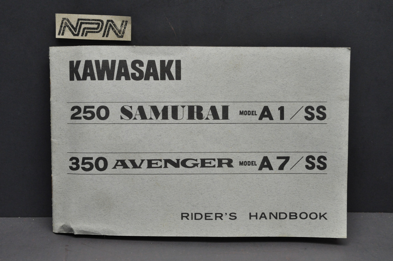 Vtg 1969 Kawasaki 250 A1 SS Samurai 350 A7 SS Avenger Motorcycle Owners Manual