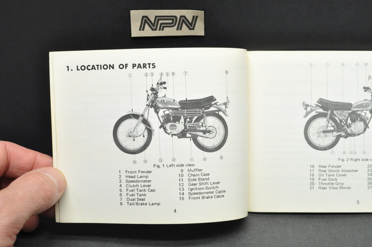 Vintage NOS Suzuki TS90 Motorcycle Owners Manual