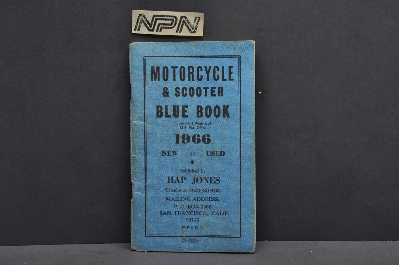 Vintage 1966 Motorcycle & Scooter Hap Jones Blue Book Dealer Price Guide