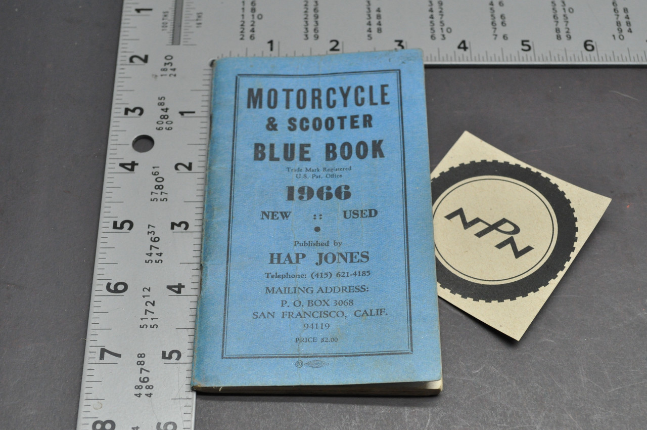 Vintage 1966 Motorcycle & Scooter Hap Jones Blue Book Dealer Price Guide